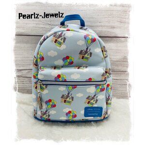 Loungefly Pixar UP House Balloons Clouds Allover Print AOP Mini Backpack NWT